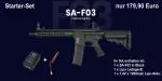 Starter-Set Specna Arms SA-F03 Flex Carbine Black 0,5 Joule AEG